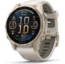 Garmin Tr&auml;ningsklocka Fenix&reg; 8 Amoled Sapphire 43 gold/grey