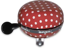 Ringklocka Basil Polkadot Big Bell r&ouml;d/vitprickig