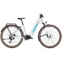 Elcykel Crosshybrid Rock Machine Crossride INT e400 Lady Touring Vit/Gr&ouml;n