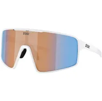 Cykelglas&ouml;gon Bliz P001 Matte White-Coral/Orange Mirror Blue