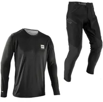 Cykelbyxor & Tr&ouml;ja Leatt Ride Kit MTB 1.0 Ghost Black