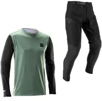 Cykelbyxor & Tr&ouml;ja Leatt Ride Kit MTB 1.0 Mist Green