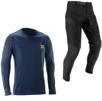 Cykelbyxor & Tr&ouml;ja Leatt Ride Kit MTB 1.0 Galaxy Blue