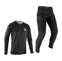 Cykelbyxor & Tr&ouml;ja Leatt Ride Kit MTB Gravity 1.0 Jr Ghost Black
